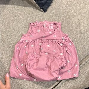 Pink Floral Baby Dress Set